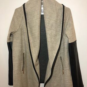 JOSEPH RIBKOFF LEATHER SLEEVE JACKET